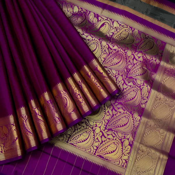 Bandhani Silk Saree - Kalamkari Border - Image 5